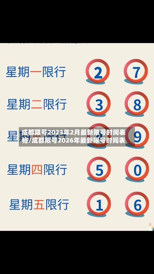 成都限号2023年2月最新限号时间表格/成都限号2026年最新限号时间表-第2张图片