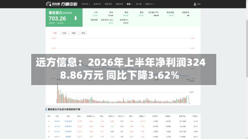 远方信息：2026年上半年净利润3248.86万元 同比下降3.62%-第2张图片