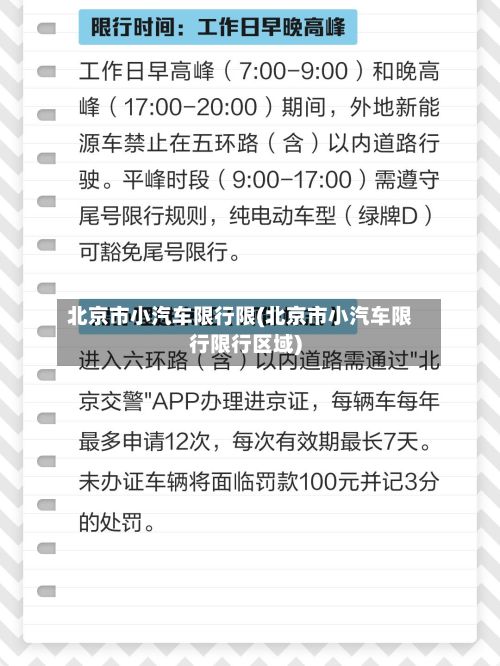 北京市小汽车限行限(北京市小汽车限行限行区域)-第2张图片