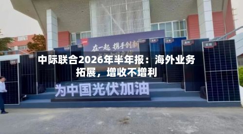 中际联合2026年半年报：海外业务拓展，增收不增利-第2张图片