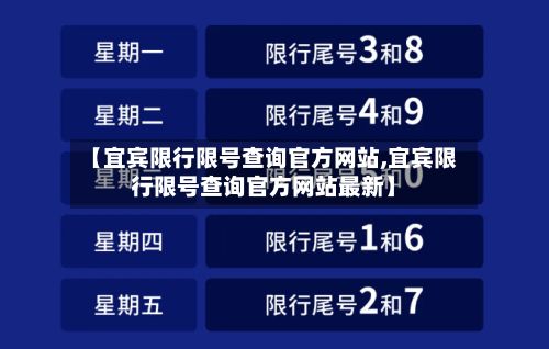 【宜宾限行限号查询官方网站,宜宾限行限号查询官方网站最新】-第2张图片