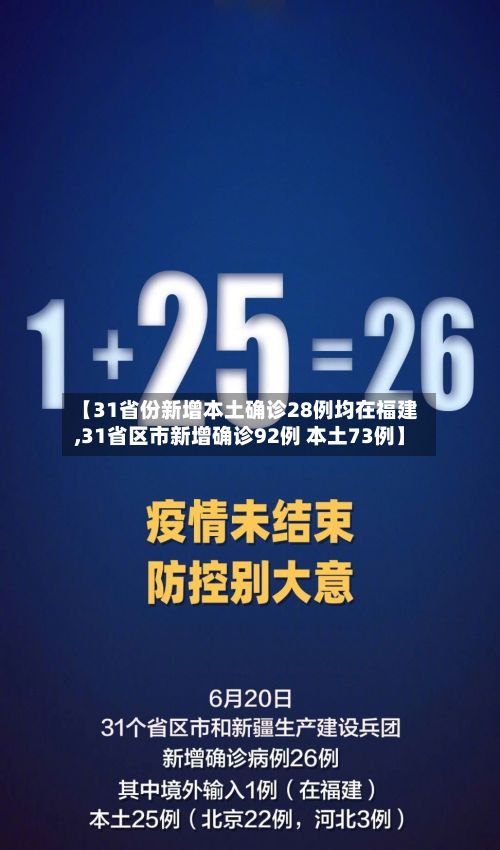 【31省份新增本土确诊28例均在福建,31省区市新增确诊92例 本土73例】