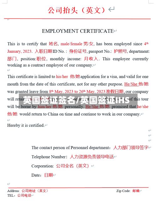 英国签证签名/英国签证IHS-第3张图片
