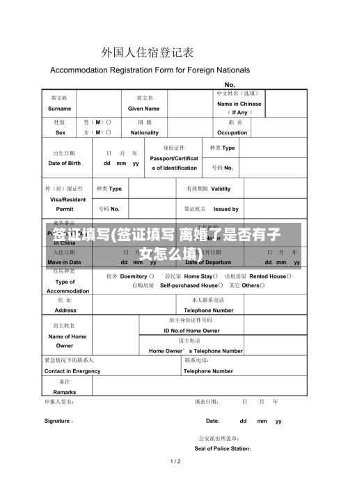 签证填写(签证填写 离婚了是否有子女怎么填)-第3张图片