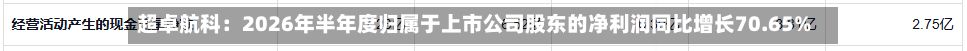 超卓航科:2026年半年度归属于上市公司股东的净利润同比增长70.65%-第1张图片
