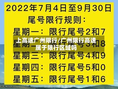 上高速广州限行/广州限行高速属于限行区域吗-第3张图片
