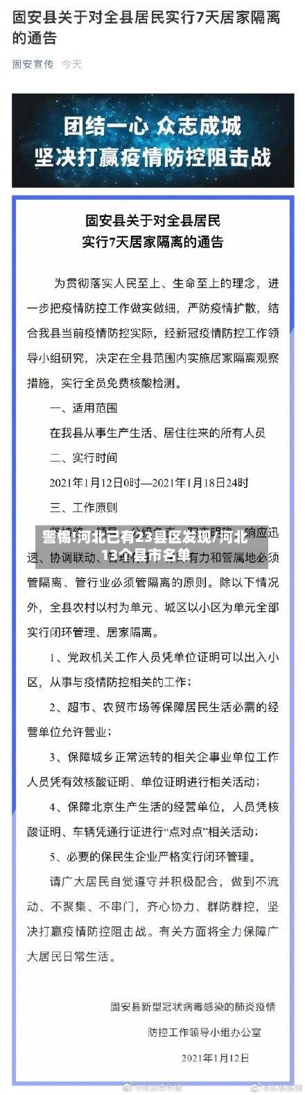 警惕!河北已有23县区发现/河北13个县市名单