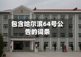 包含哈尔滨64号公告的词条-第2张图片