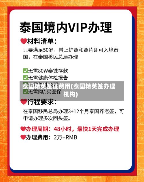 泰国精英签证费用(泰国精英签办理机构)