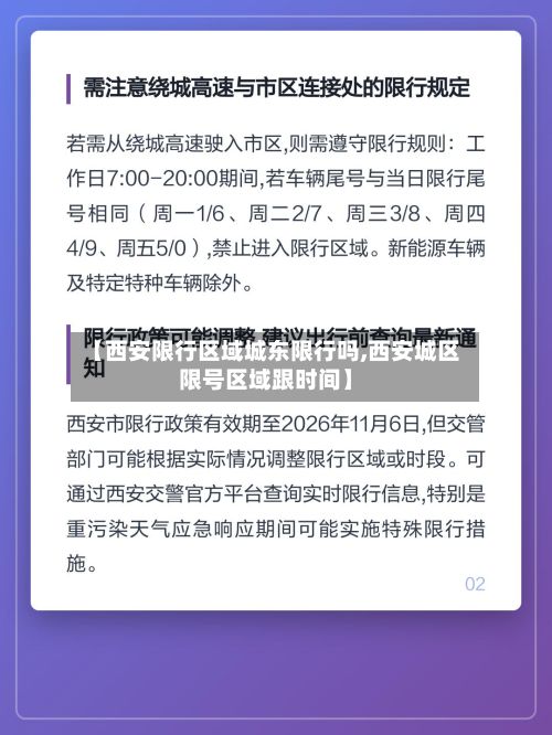 【西安限行区域城东限行吗,西安城区限号区域跟时间】
