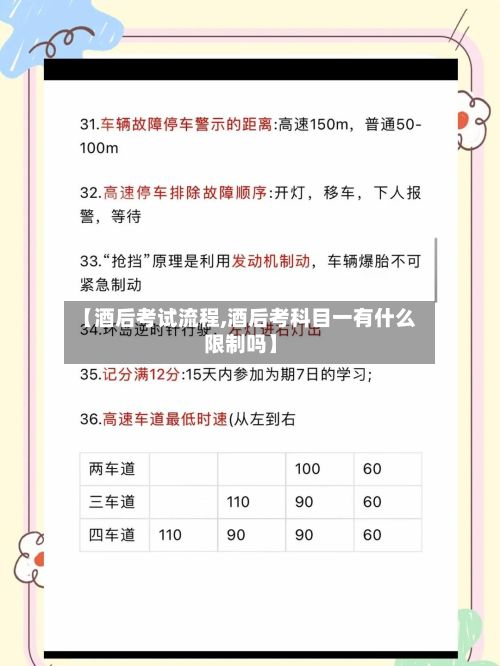 【酒后考试流程,酒后考科目一有什么限制吗】-第3张图片