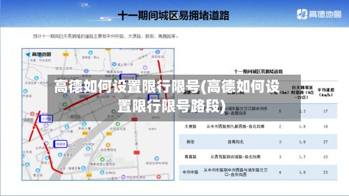 高德如何设置限行限号(高德如何设置限行限号路段)