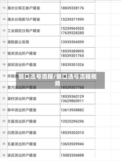 窗口选号流程/窗口选号流程视频