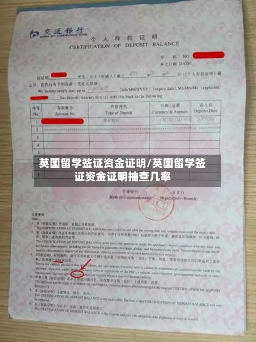 英国留学签证资金证明/英国留学签证资金证明抽查几率