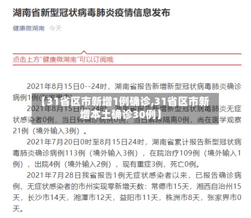 【31省区市新增1例确诊,31省区市新增本土确诊30例】-第2张图片