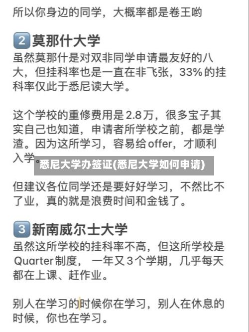 悉尼大学办签证(悉尼大学如何申请)