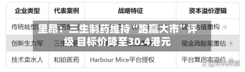 里昂：三生制药维持“跑赢大市”评级 目标价降至30.4港元-第2张图片