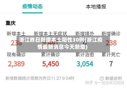 浙江昨日新增本土阳性30例(浙江疫情最新消息今天新增)
