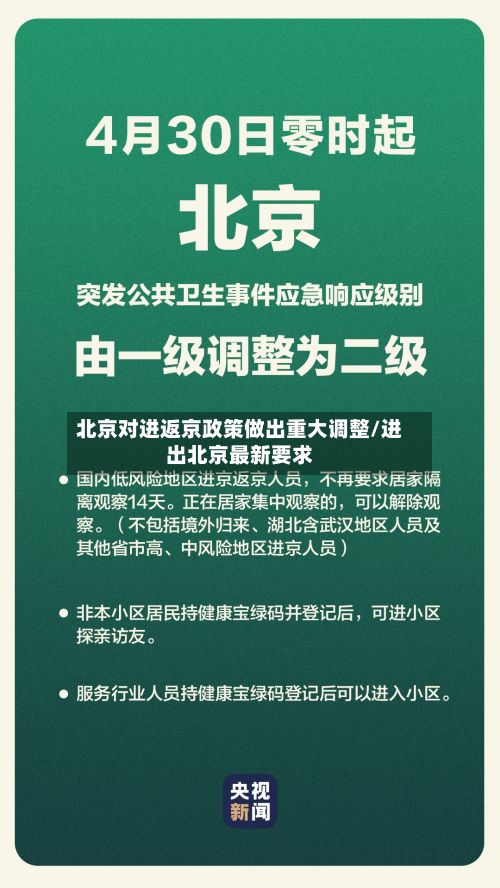 北京对进返京政策做出重大调整/进出北京最新要求-第3张图片