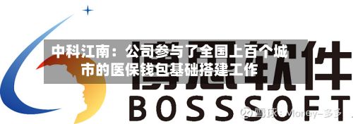 中科江南:公司参与了全国上百个城市的医保钱包基础搭建工作-第1张图片