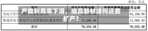 产能利用率下滑	，瑞高新材缘何还要扩产？-第3张图片