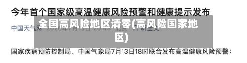 全国高风险地区清零(高风险国家地区)-第2张图片
