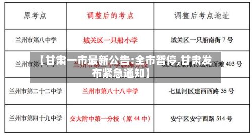 【甘肃一市最新公告:全市暂停,甘肃发布紧急通知】-第3张图片
