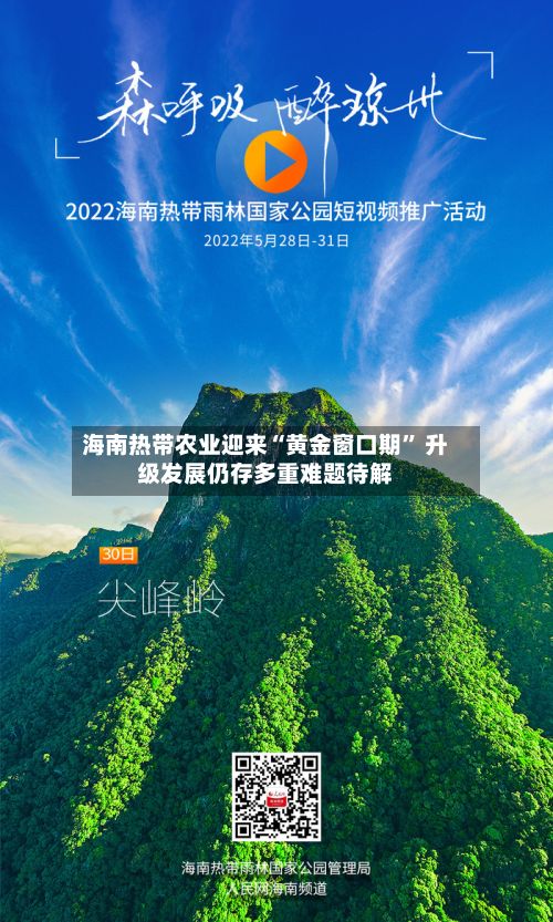 海南热带农业迎来“黄金窗口期” 升级发展仍存多重难题待解-第2张图片