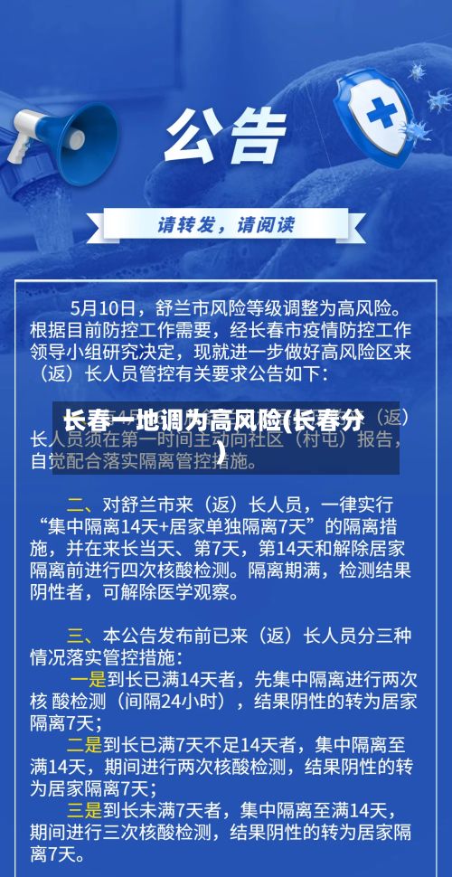 长春一地调为高风险(长春分)