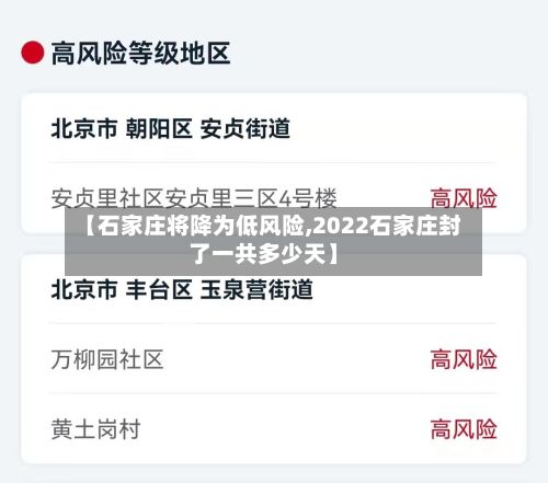 【石家庄将降为低风险,2022石家庄封了一共多少天】