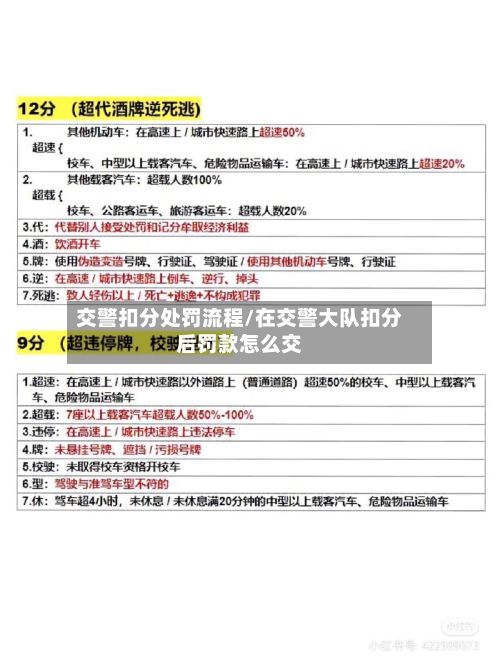 交警扣分处罚流程/在交警大队扣分后罚款怎么交